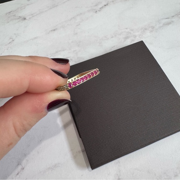 Alexa Leigh Undecided Think Twice Ring 14k Y Gold CZ Ruby Citrine Blue Topaz - Picture 3 of 14